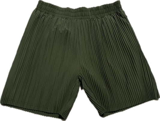 Olive Pleated Shorts